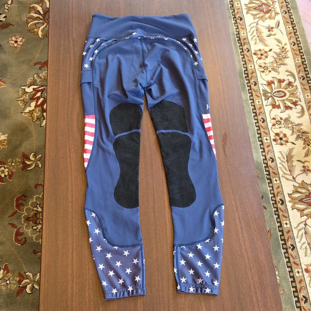 Horseware Ireland Patriotic Equestrian Riding Tights Breeches Size Medium - Picture 2 of 10